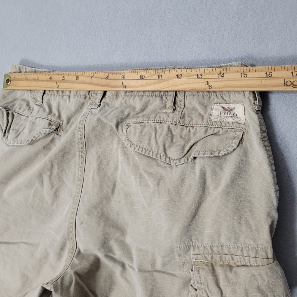 Polo Ralph Lauren Mens Tan Cargo Shorts Size 34 x 9" Ripstop - Picture 6 of 11